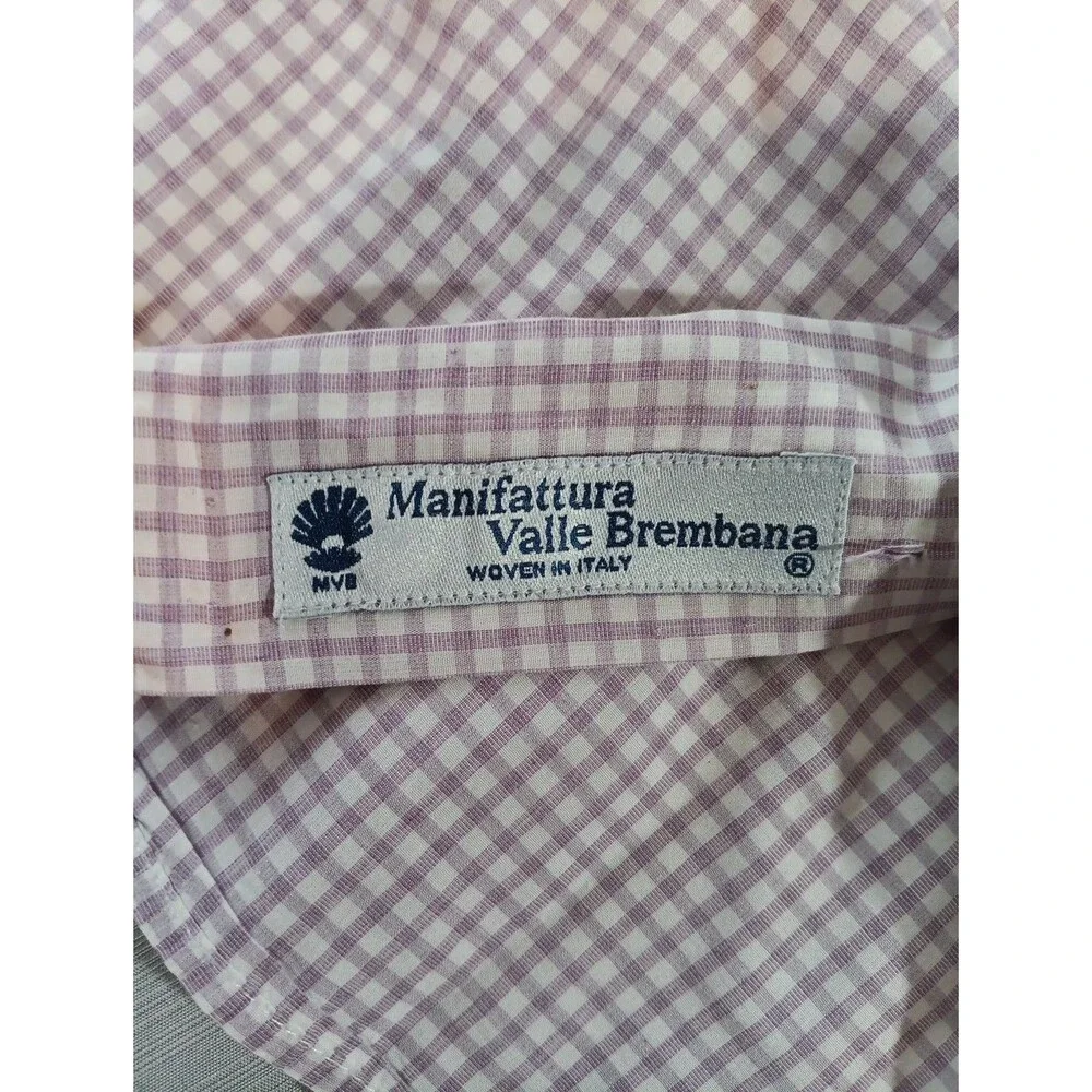 Suitsupply Shirt Mens 42, 16 1/2 Pink/White Gingham Check Two Ply Button Up - Picture 2 of 5